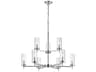 Visual Comfort Studio Zire 9-Light Chrome Candelabra Cylinder Tiered Chandelier