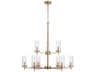 Visual Comfort Studio Zire 9-Light Satin Brass Candelabra Cylinder Tiered Chandelier