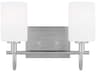 Visual Comfort Studio Oak Moore 2-Light Brushed Nickel Vanity Light
