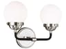Visual Comfort Studio Cafe 2-Light Brushed Nickel Vanity Light