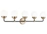 Visual Comfort Studio Cafe 5-Light Satin Brass Vanity Light