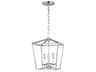 Visual Comfort Studio Dianna 3-Light Brushed Nickel Lantern Mini Pendant