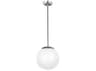 Visual Comfort Studio Leo 1-Light Satin Aluminum Silver Globe Mini Pendant