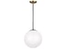Visual Comfort Studio Leo 1-Light Satin Brass Globe Pendant