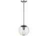 Visual Comfort Studio Leo 1-Light Satin Aluminum Silver Globe Mini Pendant