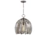 Visual Comfort Studio Hanalei 1-Light Washed Pine Gray Dome Mini Pendant