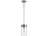 Visual Comfort Studio Zire 1-Light Brushed Nickel Cylinder Mini Pendant