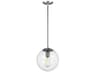 Visual Comfort Studio Leo 1-Light Satin Aluminum Silver Globe Mini Pendant