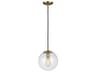 Visual Comfort Studio Leo 1-Light Satin Brass Globe Mini Pendant
