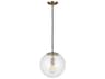 Visual Comfort Studio Leo 1-Light Satin Brass Globe Mini Pendant