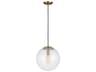 Visual Comfort Studio Leo 1-Light Satin Brass Globe Pendant