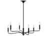 Visual Comfort Studio Chatsworth 6-Light Aged Iron Black Candelabra Chandelier
