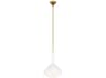 Visual Comfort Studio Lucerne 1-Light Matte White Burnished Brass Dome Mini Pendant