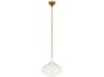 Visual Comfort Studio Lucerne 1-Light Matte White Burnished Brass Dome Mini Pendant