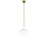 Visual Comfort Studio Lucerne 1-Light Matte White Burnished Brass Dome Pendant