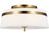 Visual Comfort Studio Cordtlandt 3-Light Burnished Brass Drum Flush Mount