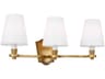 Visual Comfort Studio Paisley 3-Light Burnished Brass Vanity Light