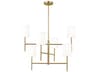 Visual Comfort Studio Key 6-Light Burnished Brass Candelabra Cylinder Chandelier