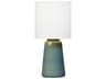 Visual Comfort Studio Vessel Blue Anglia Crackle White Linen Fabric Table Lamp