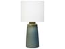 Visual Comfort Studio Vessel Blue Anglia Crackle White Linen Fabric Buffet Lamp