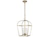 Visual Comfort Studio Stonington 4-Light Antique Gild Gold Lantern Chandelier