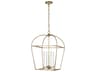 Visual Comfort Studio Stonington 4-Light Antique Gild Gold Lantern Chandelier