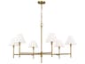Visual Comfort Studio Ridgewood 6-Light Burnished Brass Candelabra Chandelier