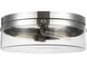 Visual Comfort Studio Garrett 2-Light Polished Nickel Drum Flush Mount