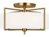 Visual Comfort Studio Perno 3-Light Burnished Brass Drum Semi Flush Mount