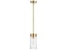 Visual Comfort Studio Garrett 1-Light Burnished Brass Cylinder Mini Pendant