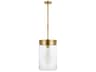 Visual Comfort Studio Garrett 1-Light Burnished Brass Cylinder Mini Pendant