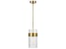 Visual Comfort Studio Geneva 1-Light Burnished Brass Cylinder Mini Pendant