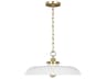 Visual Comfort Studio Wellfleet 1-Light Matte White Burnished Brass Pendant