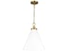 Visual Comfort Studio Wellfleet 1-Light Matte White Burnished Brass Pendant