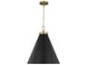 Visual Comfort Studio Wellfleet 1-Light Midnight Black Burnished Brass Pendant