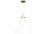 Visual Comfort Studio Wellfleet 1-Light Matte White Burnished Brass Pendant