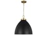 Visual Comfort Studio Wellfleet 1-Light Midnight Black Burnished Brass Dome Pendant