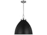 Visual Comfort Studio Wellfleet 1-Light Midnight Black Polished Nickel Dome Pendant