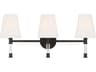 Visual Comfort Studio Hanover 3-Light Aged Iron Black Vanity Light