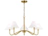 Visual Comfort Studio Eldon 5-Light Satin Brass Empire Chandelier