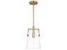 Visual Comfort Studio Crofton 1-Light Satin Brass Cylinder Mini Pendant