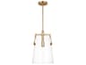 Visual Comfort Studio Crofton 1-Light Satin Brass Cylinder Mini Pendant