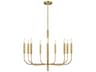 Visual Comfort Studio Brianna 9-Light Burnished Brass Candelabra Chandelier
