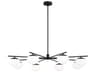 Visual Comfort Studio Lune 8-Light Aged Iron Black Globe Chandelier
