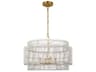 Visual Comfort Studio Elio 4-Light Burnished Brass Drum Chandelier