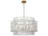 Visual Comfort Studio Elio 4-Light Burnished Brass Drum Chandelier