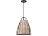 Visual Comfort Studio Norman 1-Light Matte Black Brown Dome Pendant