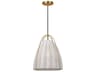 Visual Comfort Studio Norman 1-Light Satin Brass Off White Dome Pendant