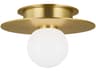 Visual Comfort Studio Nodes 1-Light Burnished Brass Globe Round Flush Mount