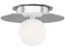 Visual Comfort Studio Nodes 1-Light Polished Nickel Globe Round Flush Mount